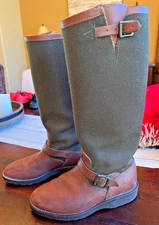 Chippewa Mens 17" Leather & Hunter Green Vipercloth Snake-proof Boot 7d (BH)