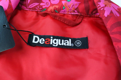 DESIGUAL Chaqueta Roja Snap Para Mujer EU38 Mezcla De Algodón Capa Ligera - Imagen 5 de 8