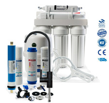 5 STAGE REVERSE OSMOSIS HOME UNDER-SINK DRINKING WATER FILTER SYSTEM & BLACK TAP