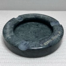 Courvoisier Marbled Green Heavy Marble Cigarette Cigar Ashtray 6” Diameter Round