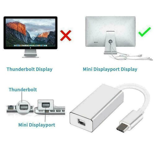 Thunderbolt 3 USB-C to Mini DisplayPort Converter 4K@60HZ Adapte Neu Type-C - Picture 3 of 5