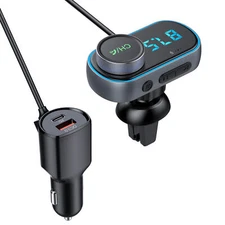 Bluetooth Car FM Transmitter Micro SD LED AUX Radio QC PD USB Adapter MP3 Player