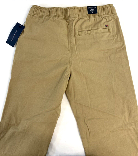 Tommy Hilfiger Boys Jogger Chino Pants Tan Khakis Stretch New Size M 12/14 - Picture 2 of 6