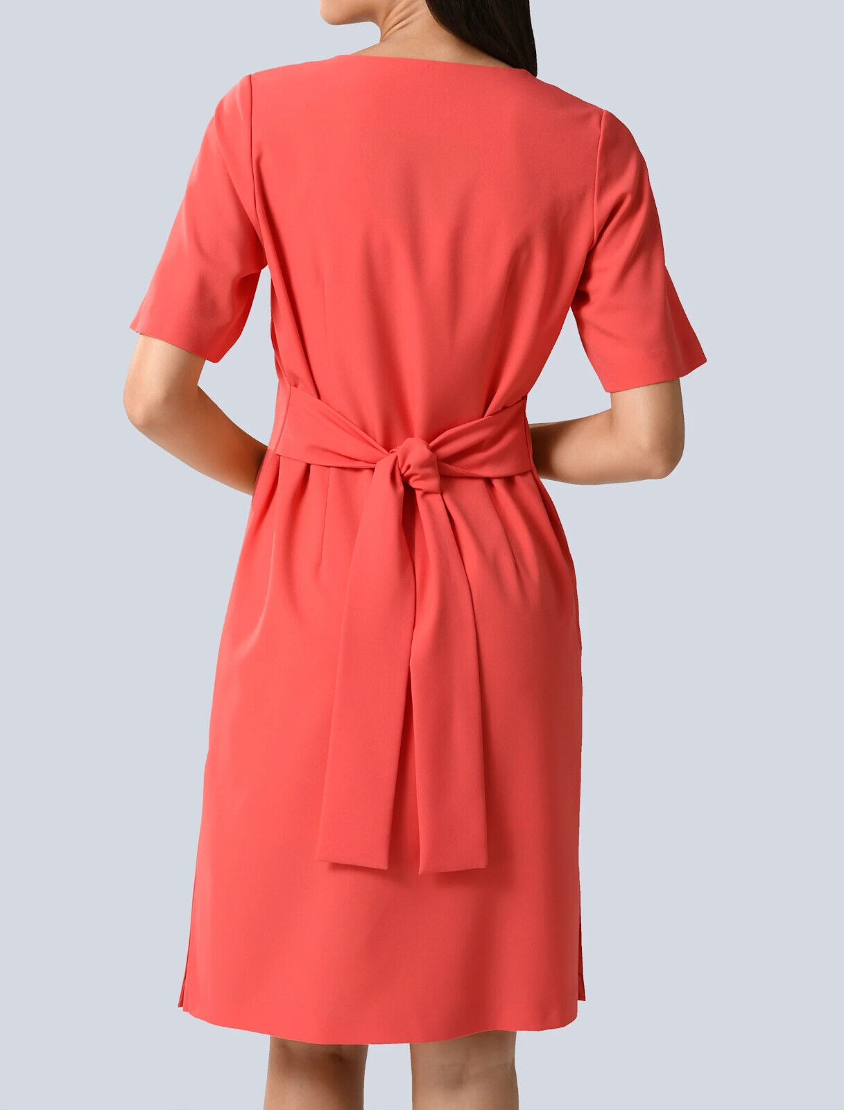 Marken Kleid koralle mit Bindeband aus Crepeware Gr. 44 0123058367