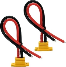 2pcs XT60E-F Female Plug XT60 Panel Mount Female Connector with 20CM 12AWG Ca...