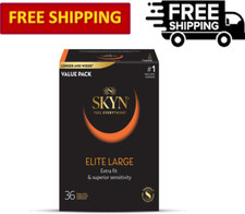 SKYN Elite Large Non-Latex Comfortable and Smooth Lubricated Condoms, 36 Count