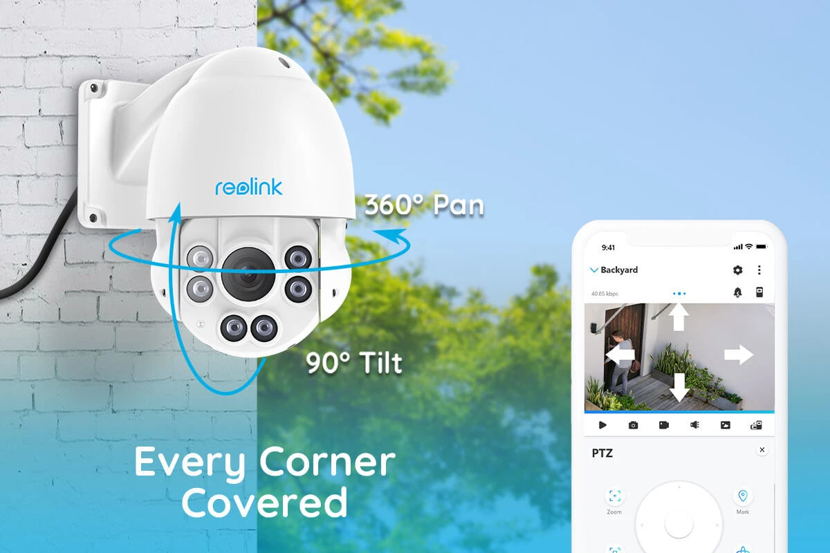 Refurbished Reolink RLC 423 4MP PoE PTZ Security Camera Pan Tilt 4X Optical Zoom