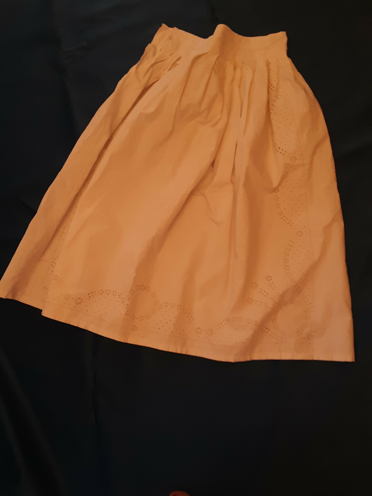 1910s Antique Lawn Skirt in White Cotton and fine cut… Gem