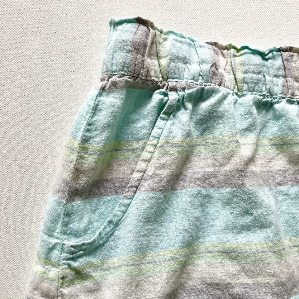 Patagonia Women’s M Striped Skirt Blue Green Drawstring Waist Pockets Casual - Image 2 of 4