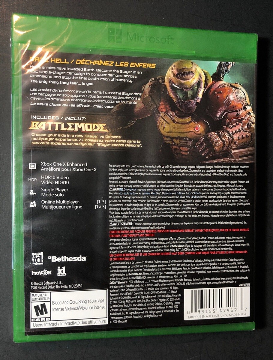 Doom Eternal (XBOX ONE) NEW | eBay