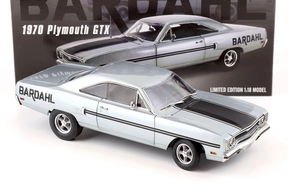 1:18 GMP 1970 PLYMOUTH GTX DART Auto BARDAHL Al Young Grigio Metallico - Immagine 2 di 4