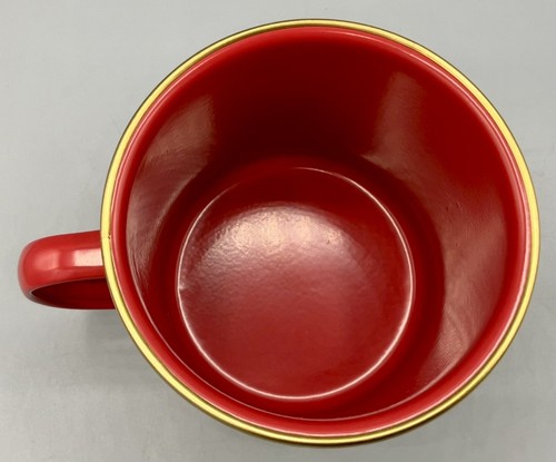 Christmas “Merry & Bright” Camping Mug Red Enamelware Metal Sweet Water Decor - Picture 3 of 8