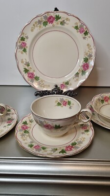 Vintage Grindley Creampetal Swansea Rose Place Setting 7 pc England Antique...
