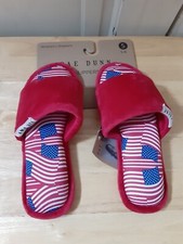 Rae Dunn Woman's Red Multi Slide Slippers Size Small 5-6 NEW WITH TAGS