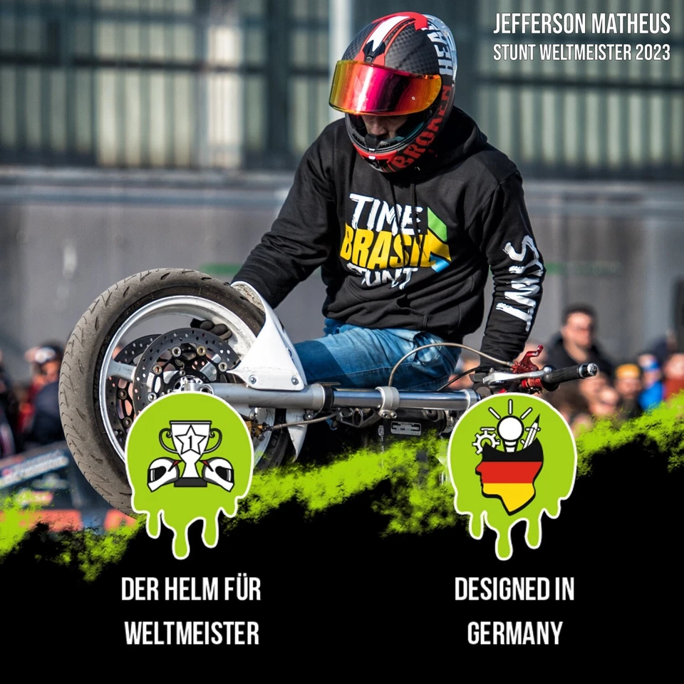 Broken Head Integralhelm BeProud Race Pro Carbon Rot + Schwarzes Visier - Bild 2 von 4