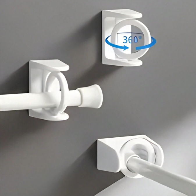 4 PCS Twist-Lock Curtain Rods - No-Drill Design for Windows, Doors & Towels