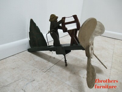 #ad Antique Folk Art 1930s Logger Lumber Jack WHIRLIGIG WHIRLYGIG WHIRLYBIRD $422.10