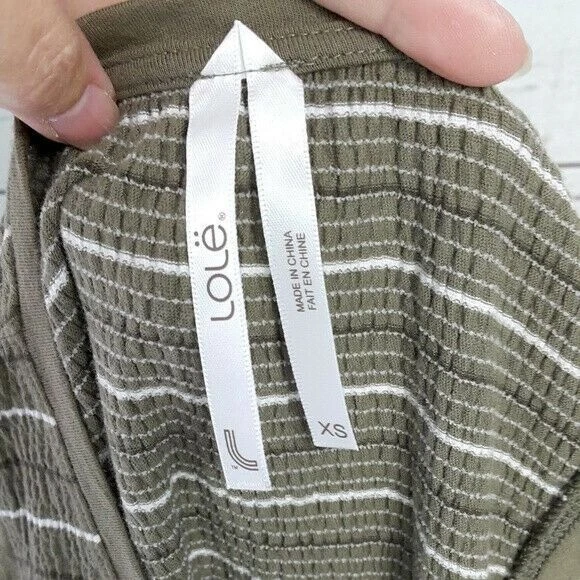 lole sleeveless athletic stripe crinkle ribbed scoop v neck shirt