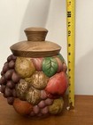 Vintage Fruit and Nuts Ceramic Cookie Jar - Grapes Apples Pears Walnuts — photo 7