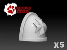 Cross Shoulder Pads - Basic (x5)  - compatible w 40k black templars primaris