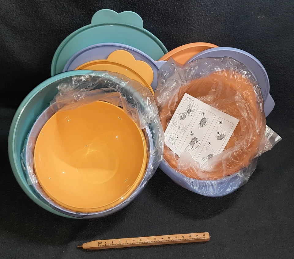 Tupperware Wunderschüsselsatz 3tlg. pastellfarben + 2 Gefrierbehälter "RARITÄT" - Bild 2 von 4