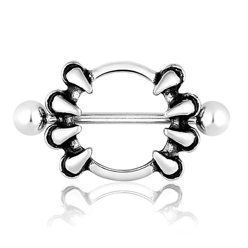 Paar 316L Edelstahl Brustwarzenring Schild Stab Barbell Piercing Schmuck 14G - Bild 11 von 22