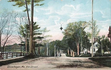 SKOWHEGAN ME MAINE ELM STREET DIRT ROAD c1906 UDB VINTAGE POSTCARD 090224 T