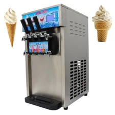 Desktop Three Heads Soft Ice Cream Machine Electric Ice cream Maker 110V 1200W