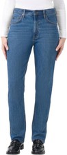 Kirkland Signature Women's High Rise Straight Fit Jeans, Blue, Sz-4