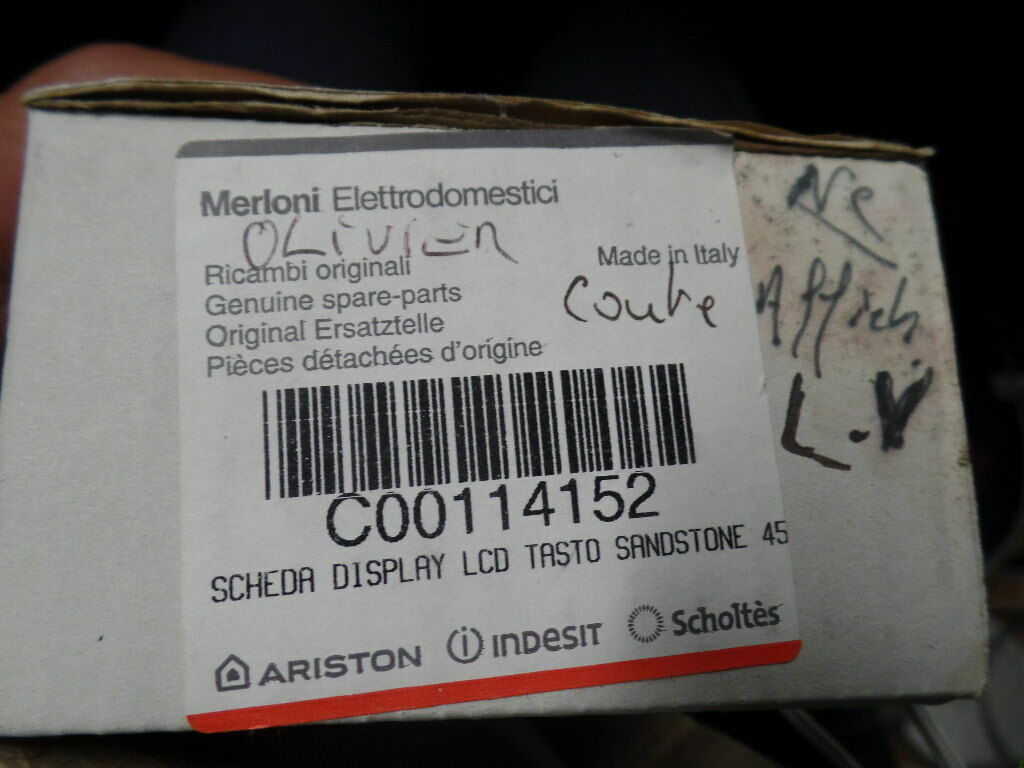 Circuit d'affichage LCD Hotpoint C00114152 pour programmation cycle