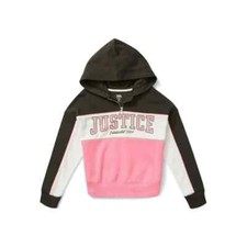 Justice Girls Colorblock Hoodie Sweatshirt-Black--XL Plus 16P-18P -NWT-302436