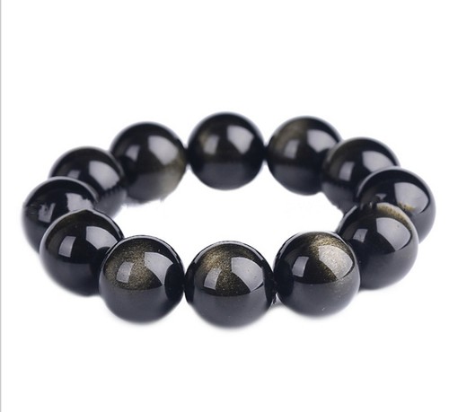 12Mm/14Mm/16Mm/18Mm Natural Gold Obsidian Round Beads Bracelet 7.5'' Aaa+ - Picture 4 of 8