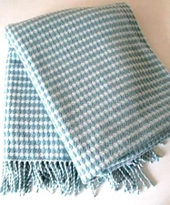 ZARA HOME Waffle Knit WOOL BLEND FRINGE THROW BLANKET  52" x 66" ~ ITALY ~ NEW