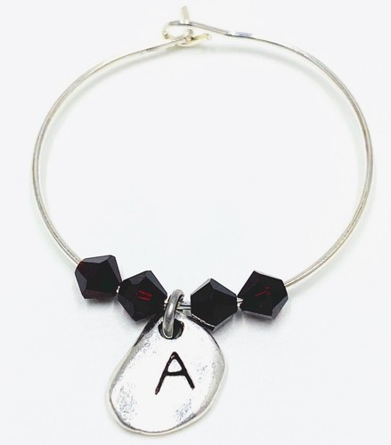 12X Letter Beads Wine Glass Ring Crystal Alphabet Charm Wine Glass Marker - 626 - Afbeelding 1 van 10