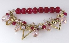 4030786 Heart Charm Stretch Bracelet Love Valentines Promise Beaded