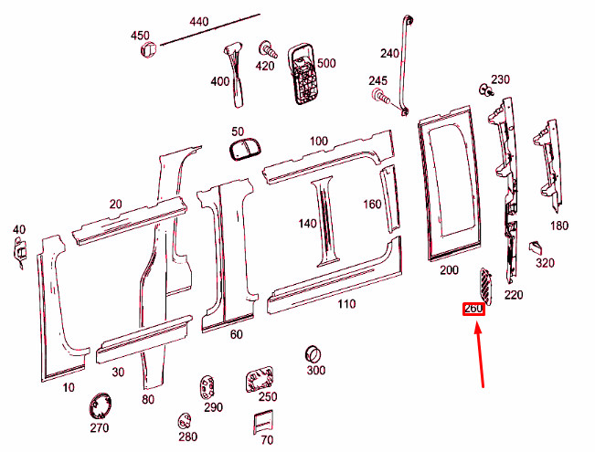 MERCEDES-BENZ SPRINTER 906 D-Pillar Bottom Cover A90669209227J69 