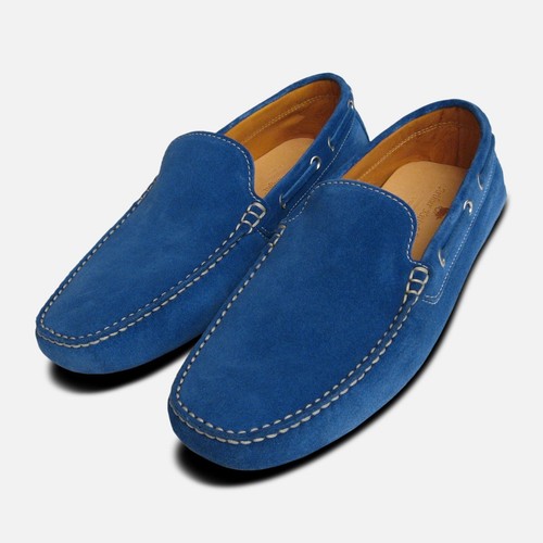 Blue Suede Driving Shoes for Men | eBay