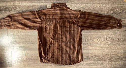 Camicia vintage Southpole uomo marrone medio Y2K anni 90 abito ampio righe Oxford casual - Foto 13 di 13
