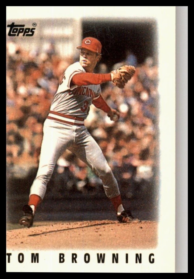 1986 Topps Major League Leaders Minis #40 Tom Browning