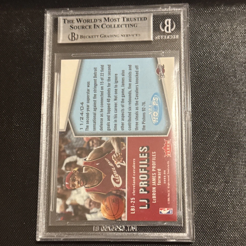 2005-06 Hoops LJ Profiles Lebron James Cleveland Cavaliers BGS 9 MINT - Image 2 of 3
