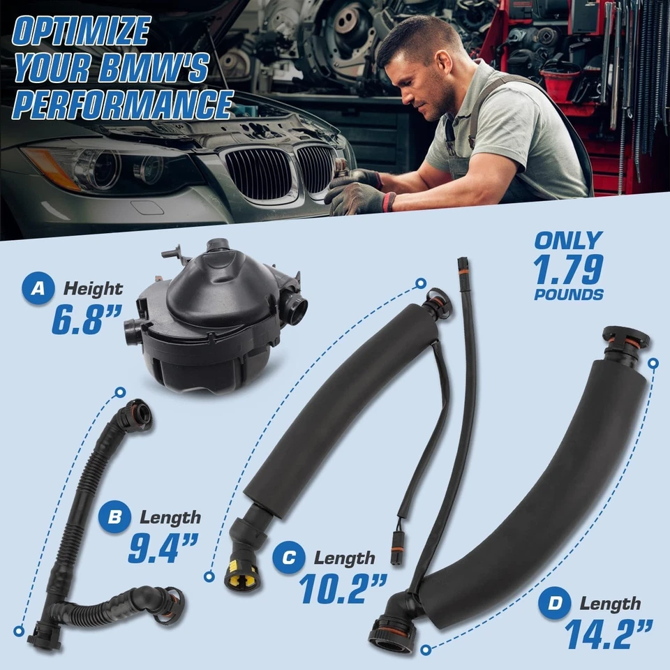 Válvula de ventilación del cárter con mangueras de ventilación del cárter para BMW 325i 325xi 330i 3 2006... Foto 2 de 4