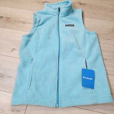 Girl Kids Columbia Teal Fleece Zip Up Vest 14/16