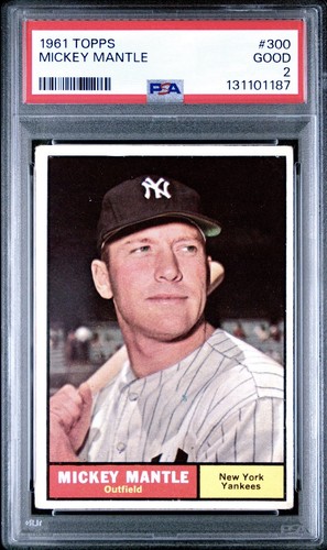 1961 Topps Mickey Mantle #300 PSA 2 Good