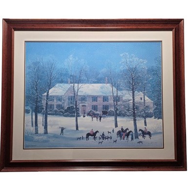 Michel Delacroix La Chasse d Hiver Framed Print Large 35.5'' W x 29.5'' H Winter