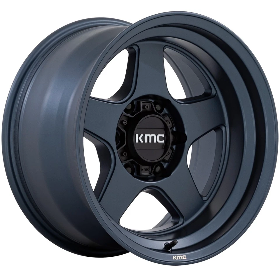 (Set of 5) KMC KM728 Lobo 17x8.5 5x5" -10mm Blue Wheels Rims 17" Inch Foto 2 de 4