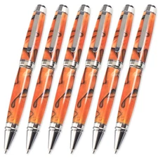 Cigar Pen Kit, Black Titanium w/ Platinum Finish, 6 Pack, Legacy Woodturning