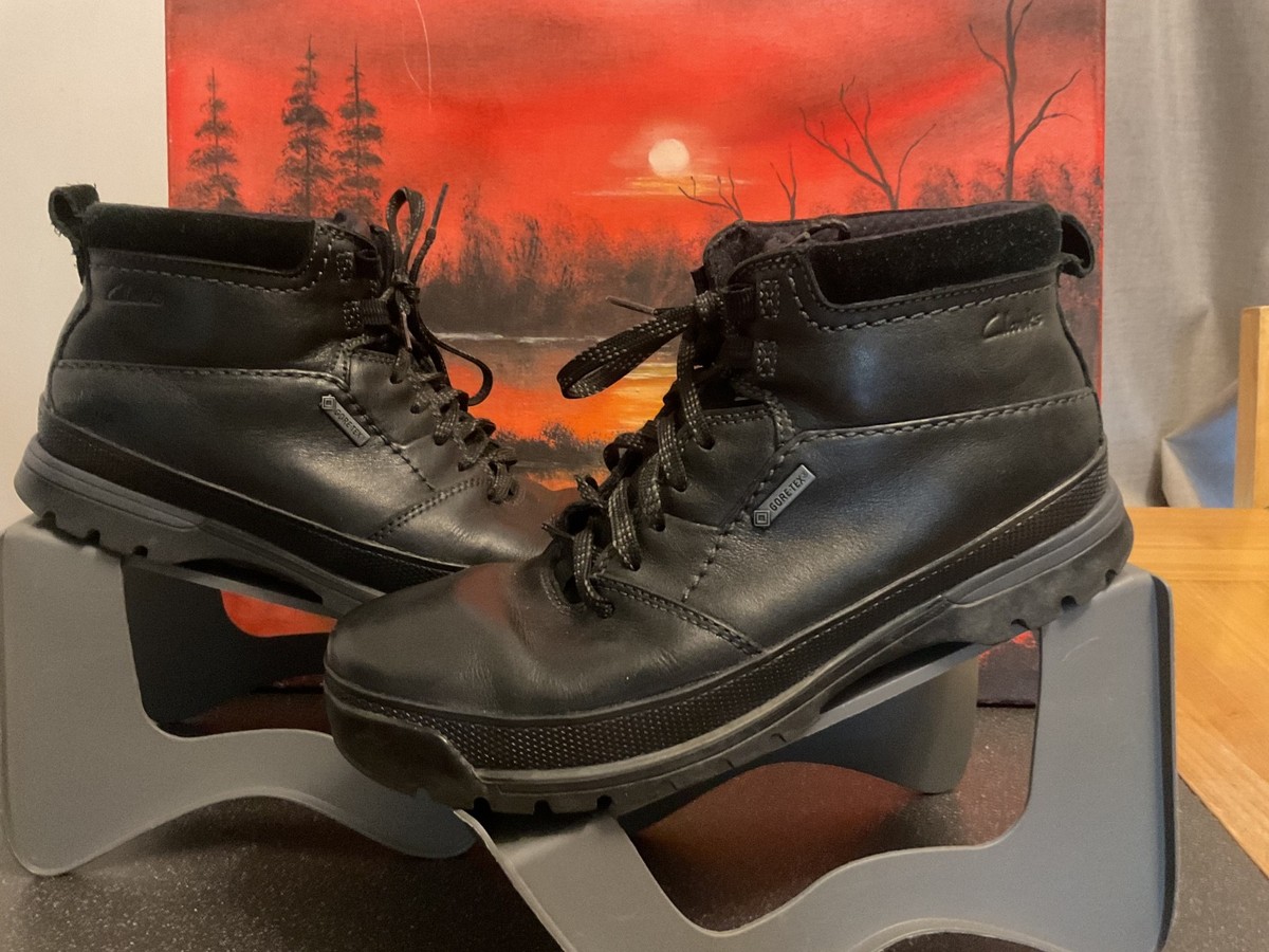 Mens Clarks Gore-Tex Waterproof Boots black Leather UK walking