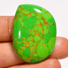 33 Ct Stabilized Green Copper Turquoise Fancy Cabochon Loose Gemstone 33X25X5 mm