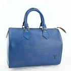 LOUIS VUITTON Epi Speedy 25 Hand Bag Blue LV Auth C1853Y803