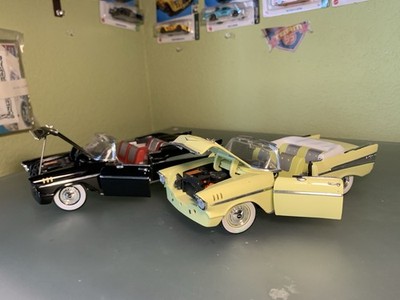 SET OF 2, 1/24 2008 Castline 1957 Chevy Bel Air Convertible (PLEASE READ, FLAWS)